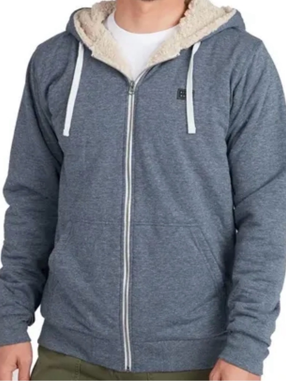 Billabong Men's Heather All Day Zip Up Sherpa-Lined Hoodie